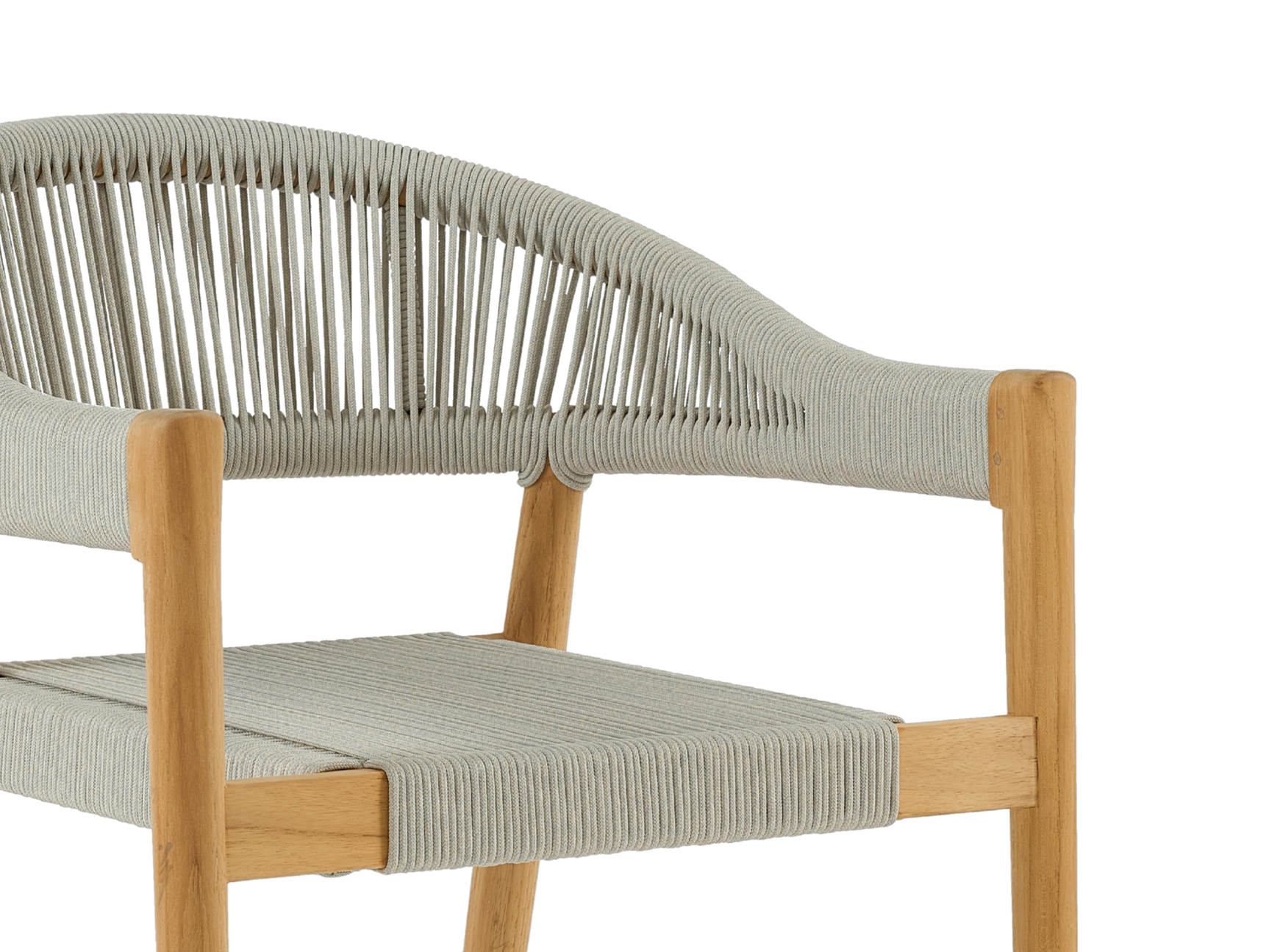 Klint Teak Grey Outdoor Rope Dining Stacking Armchair (Set of 4) - Ornate Home