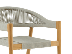 Klint Teak Grey Outdoor Rope Dining Stacking Armchair (Set of 4) - Ornate Home