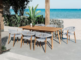 Klint Teak Grey Outdoor Rope Dining Stacking Armchair (Set of 4) - Ornate Home