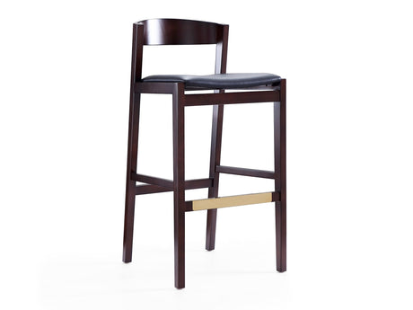Klismos Barstool in Black and Dark Walnut - Ornate Home