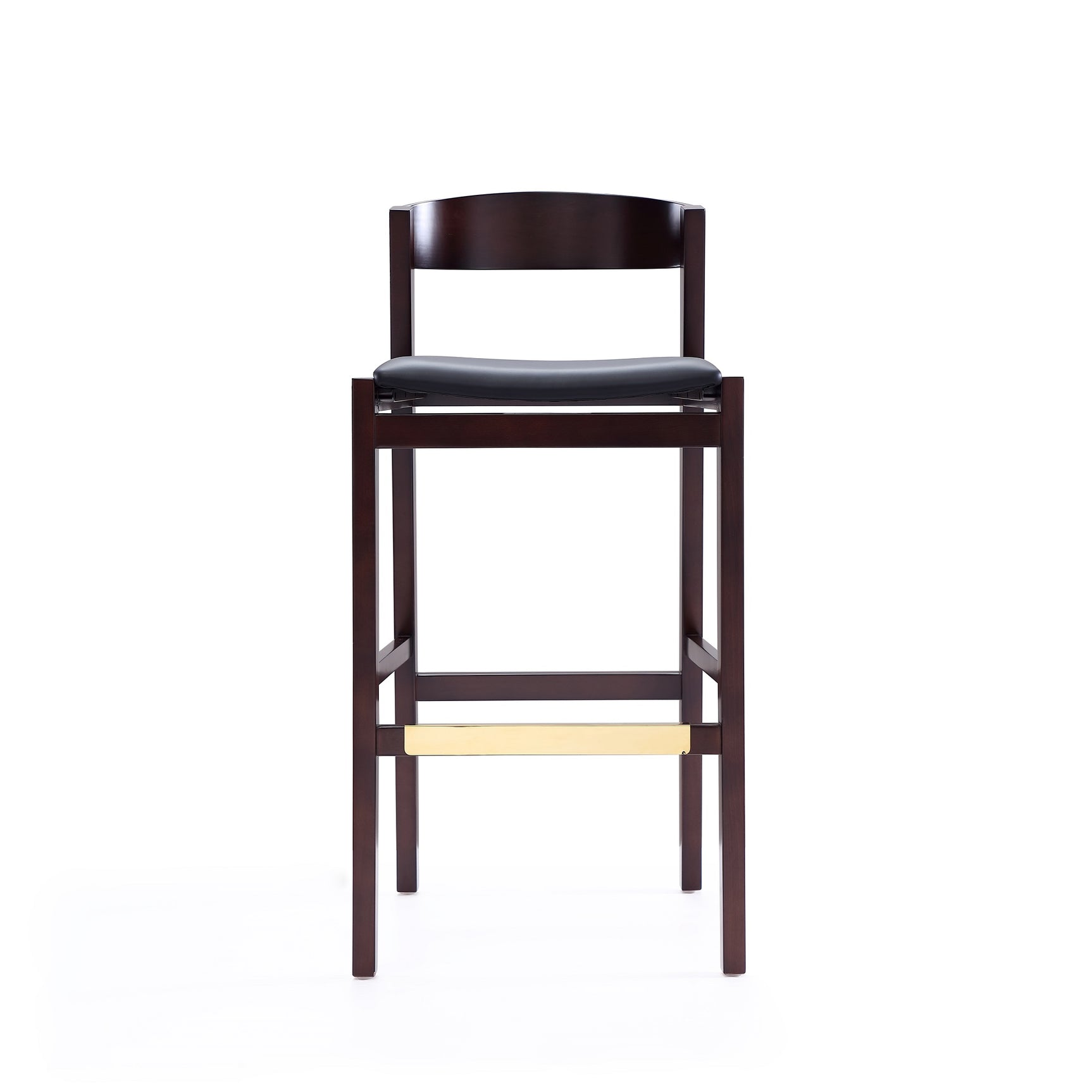 Klismos Barstool in Black and Dark Walnut - Ornate Home