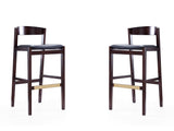 Klismos Barstool in Black and Dark Walnut (set of 2) - Ornate Home