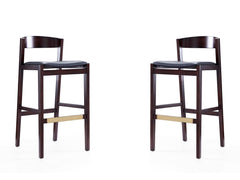 Klismos Barstool in Black and Dark Walnut (set of 2) - Ornate Home