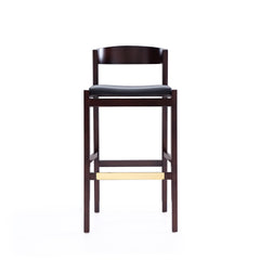 Klismos Barstool in Black and Dark Walnut (set of 3) - Ornate Home