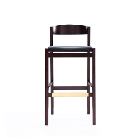 Klismos Barstool in Black and Dark Walnut (set of 3) - Ornate Home