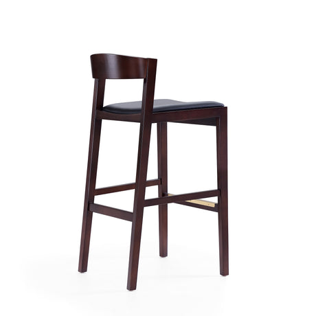 Klismos Barstool in Black and Dark Walnut (set of 3) - Ornate Home