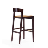 Klismos Barstool in Camel and Dark Walnut - Ornate Home