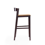 Klismos Barstool in Camel and Dark Walnut (set of 2) - Ornate Home