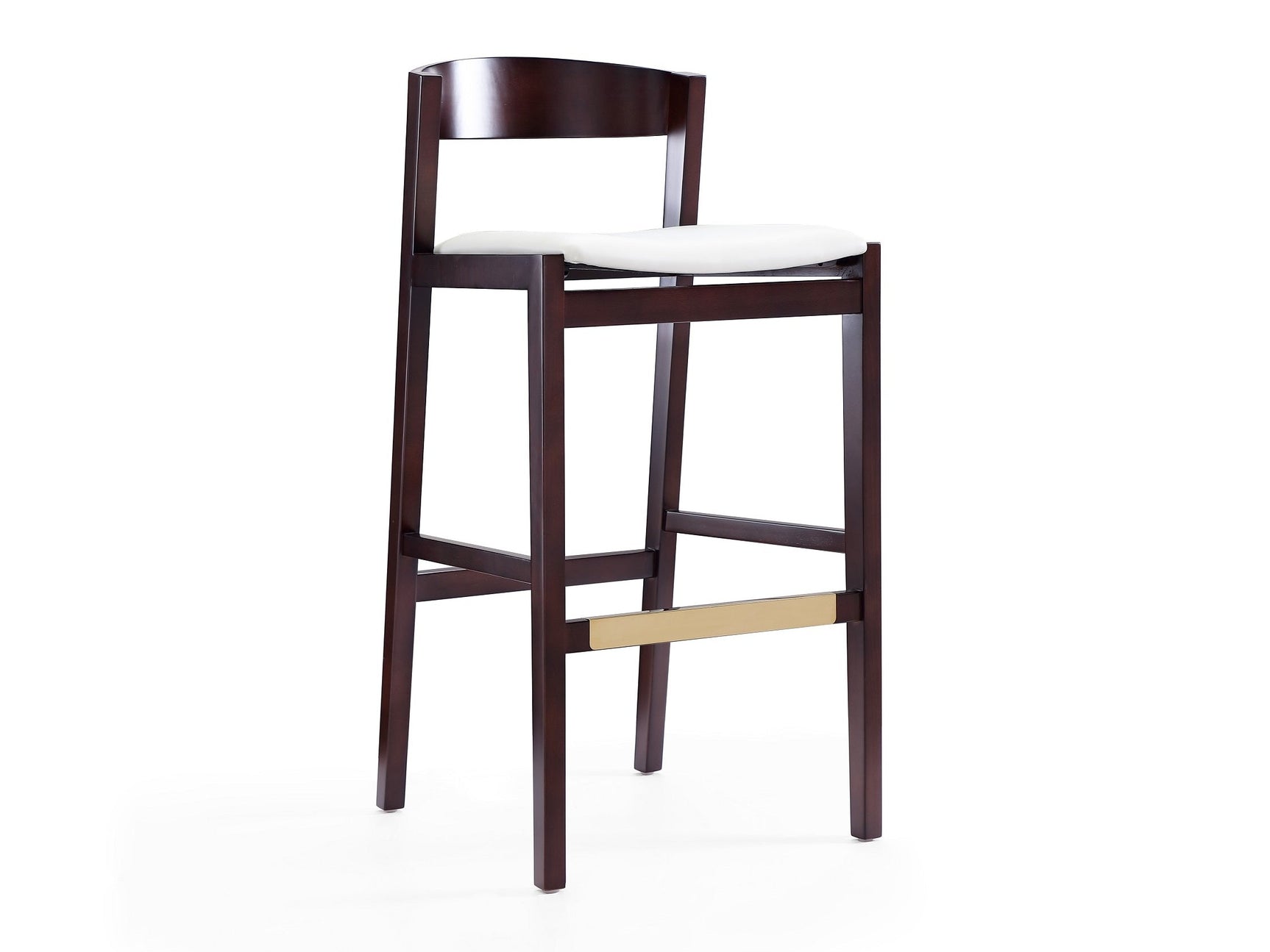 Klismos Barstool in Ivory and Dark Walnut - Ornate Home