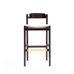 Klismos Barstool in Ivory and Dark Walnut - Ornate Home