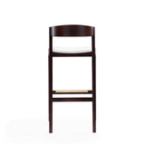 Klismos Barstool in Ivory and Dark Walnut - Ornate Home