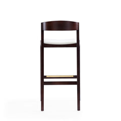 Klismos Barstool in Ivory and Dark Walnut - Ornate Home