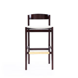 Klismos Barstool in Ivory and Dark Walnut (set of 2) - Ornate Home
