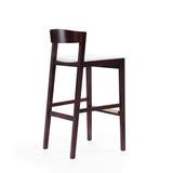 Klismos Barstool in Ivory and Dark Walnut (set of 3) - Ornate Home