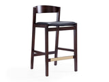 Klismos Counter Stool in Black and Dark Walnut - Ornate Home