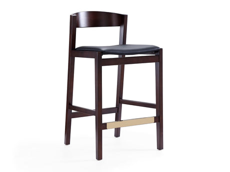 Klismos Counter Stool in Black and Dark Walnut - Ornate Home
