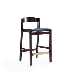 Klismos Counter Stool in Black and Dark Walnut (set of 2) - Ornate Home