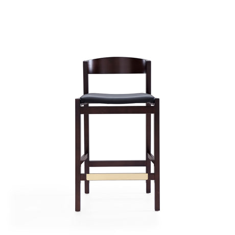Klismos Counter Stool in Black and Dark Walnut (set of 2) - Ornate Home