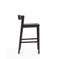 Klismos Counter Stool in Black and Dark Walnut (set of 2) - Ornate Home