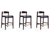 Klismos Counter Stool in Black and Dark Walnut (set of 3) - Ornate Home
