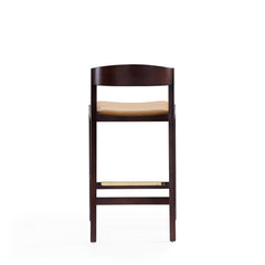 Klismos Counter Stool in Camel and Dark Walnut - Ornate Home