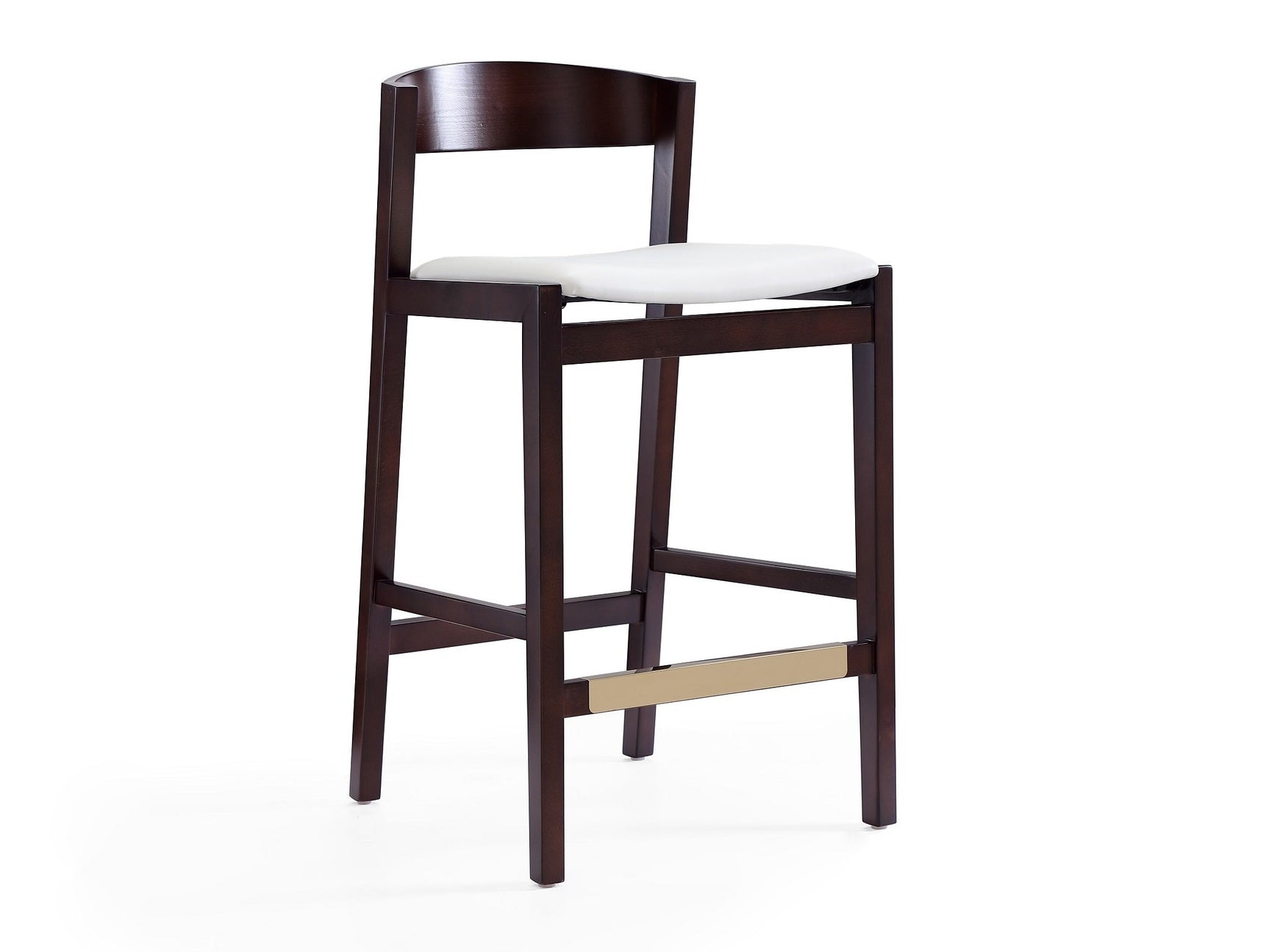 Klismos Counter Stool in Ivory and Dark Walnut - Ornate Home