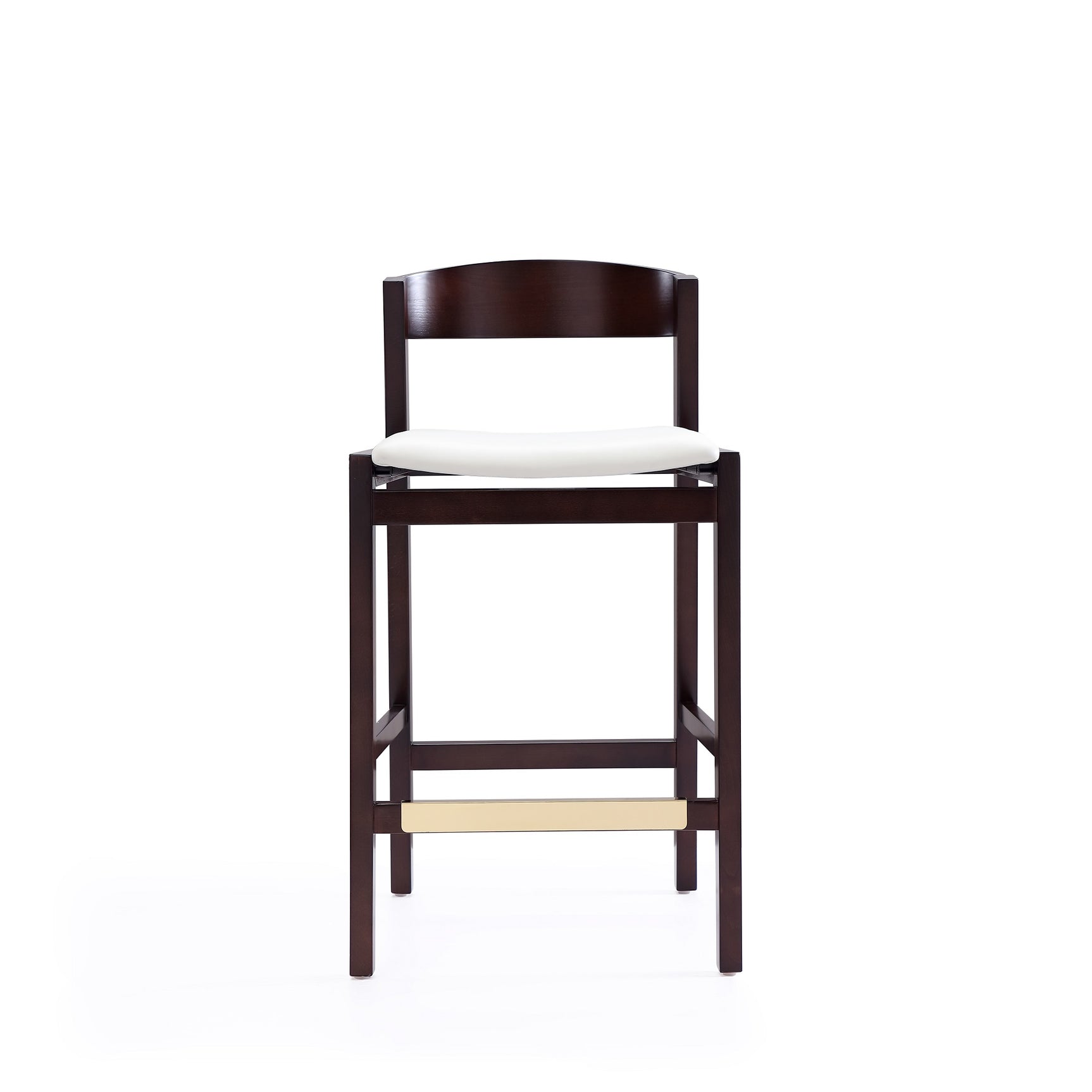 Klismos Counter Stool in Ivory and Dark Walnut - Ornate Home
