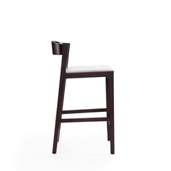 Klismos Counter Stool in Ivory and Dark Walnut - Ornate Home