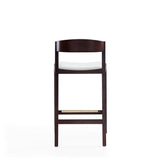 Klismos Counter Stool in Ivory and Dark Walnut - Ornate Home