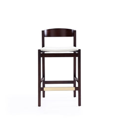 Klismos Counter Stool in Ivory and Dark Walnut (set of 3) - Ornate Home