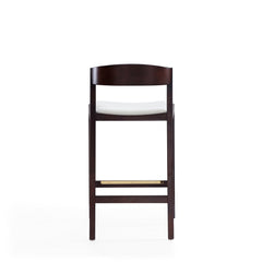 Klismos Counter Stool in Ivory and Dark Walnut (set of 3) - Ornate Home