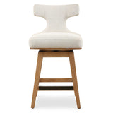 Klismos Off-White Fabric Counter Stool - Ornate Home