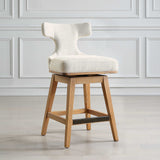 Klismos Off-White Fabric Counter Stool - Ornate Home