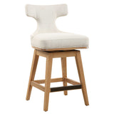Klismos Off-White Fabric Counter Stool - Ornate Home