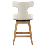 Klismos Off-White Fabric Counter Stool - Ornate Home