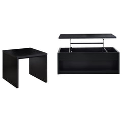 Knapp Black 2-piece Lift Top Coffee Table Set - Ornate Home
