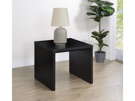 Knapp Black Engineered Wood Square Side End Table - Ornate Home