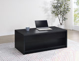 Knapp Black Lift Top Cocktail Coffee Table with Dual Drawers - Ornate Home