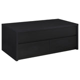 Knapp Black Lift Top Cocktail Coffee Table with Dual Drawers - Ornate Home