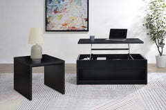 Knapp Black Lift Top Cocktail Coffee Table with Dual Drawers - Ornate Home