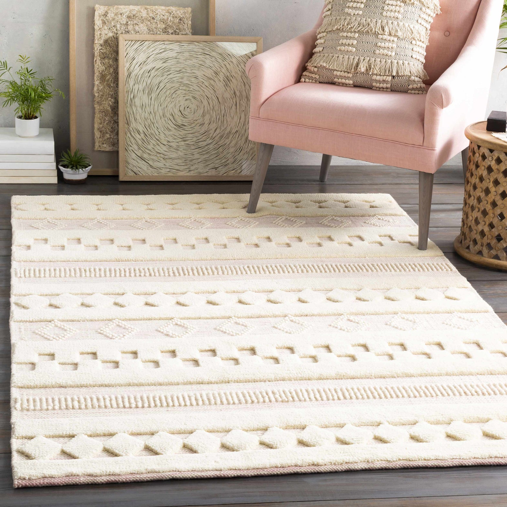 Knapp Pink Wool Rug - Clearance - Ornate Home