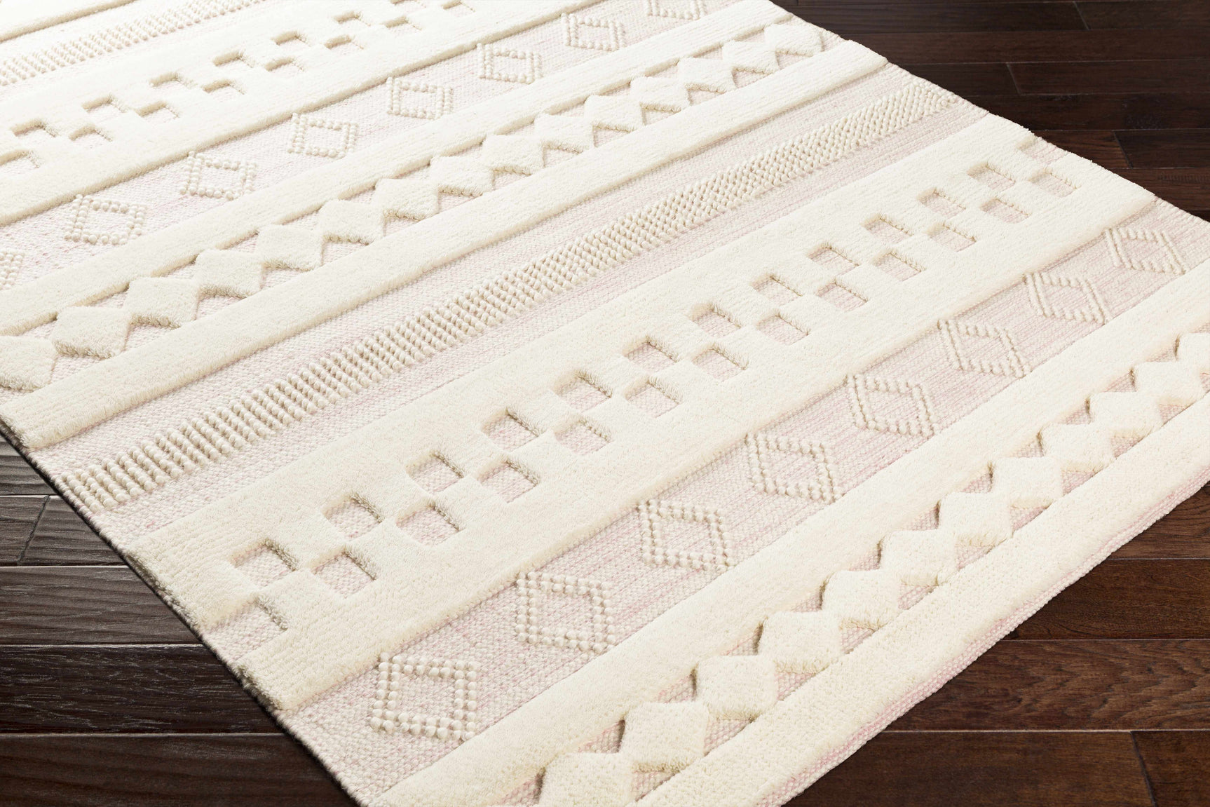 Knapp Pink Wool Rug - Clearance - Ornate Home