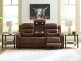 Knightington Brown PWR REC Sofa w/Audio Seating - Ornate Home