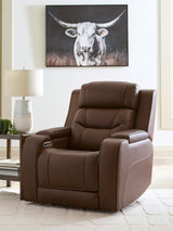 Knightington Brown Power Recliner w/Audio Seating - Ornate Home