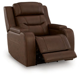 Knightington Brown Power Recliner w/Audio Seating - Ornate Home