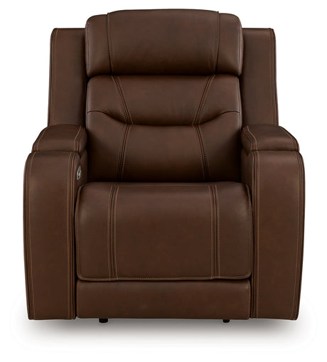 Knightington Brown Power Recliner w/Audio Seating - Ornate Home