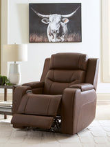 Knightington Brown Power Recliner w/Audio Seating - Ornate Home