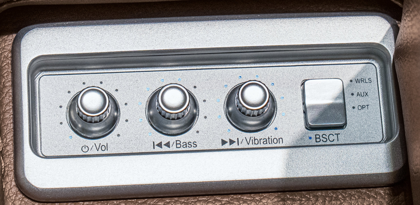 Knightington Brown Power Recliner w/Audio Seating - Ornate Home