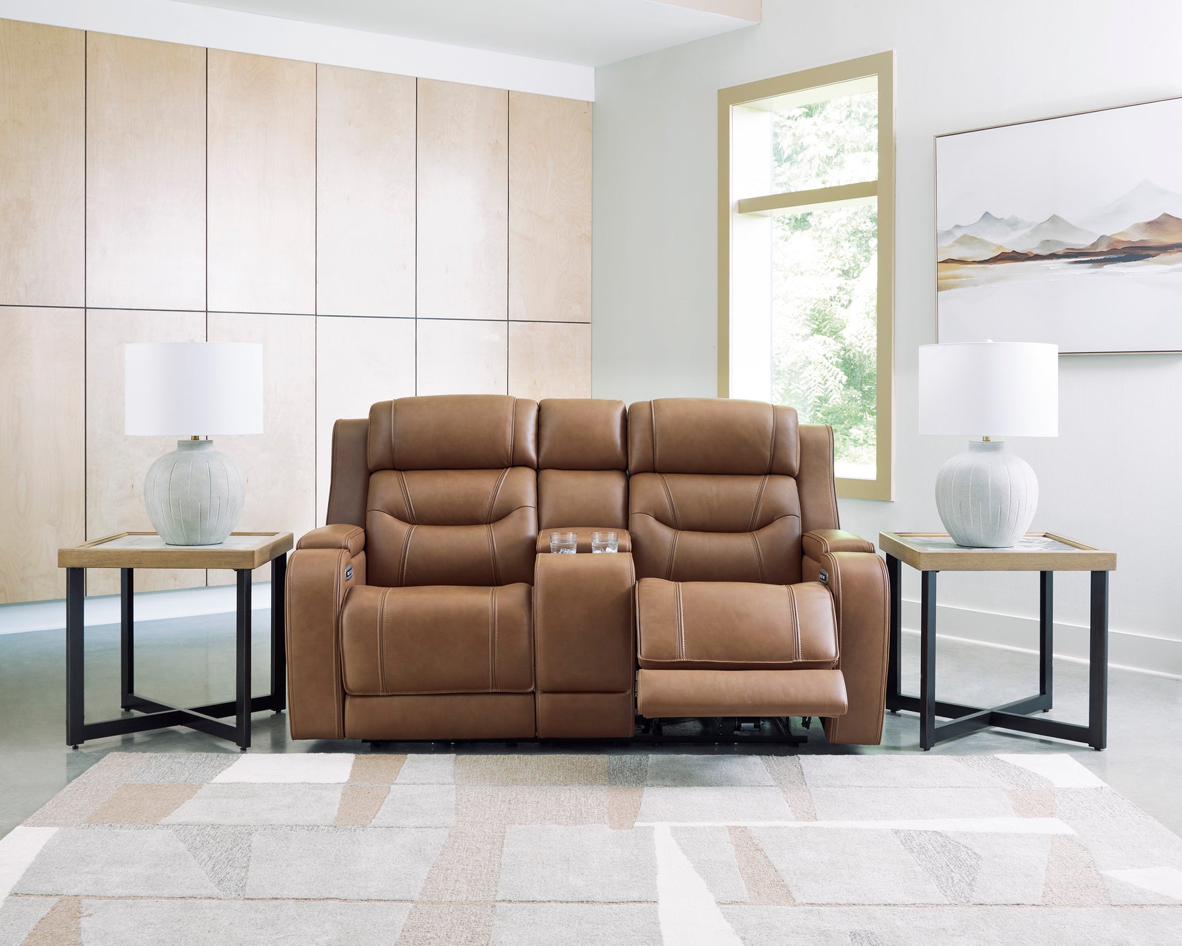 Knightington Caramel PWR REC Love w/Audio Seating - Ornate Home