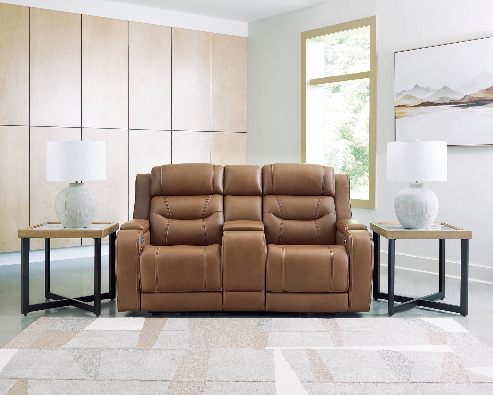 Knightington Caramel PWR REC Love w/Audio Seating - Ornate Home